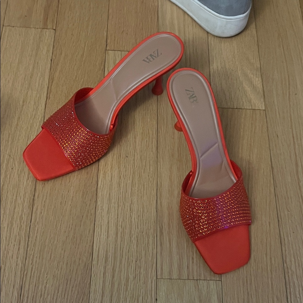 Zara Women's Red Heeled Sandals